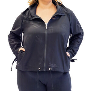 Nanette Lepore Womens Activewear Plus Size Windbreaker Jacket 1X